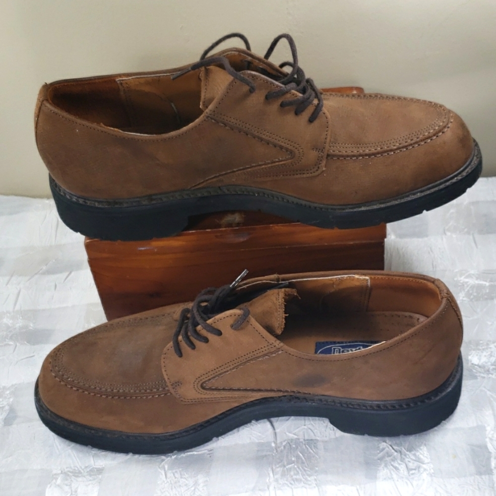 Vintage Dexter Men Brown Leather Lace Up Casual Comfort Shoes Size 9M